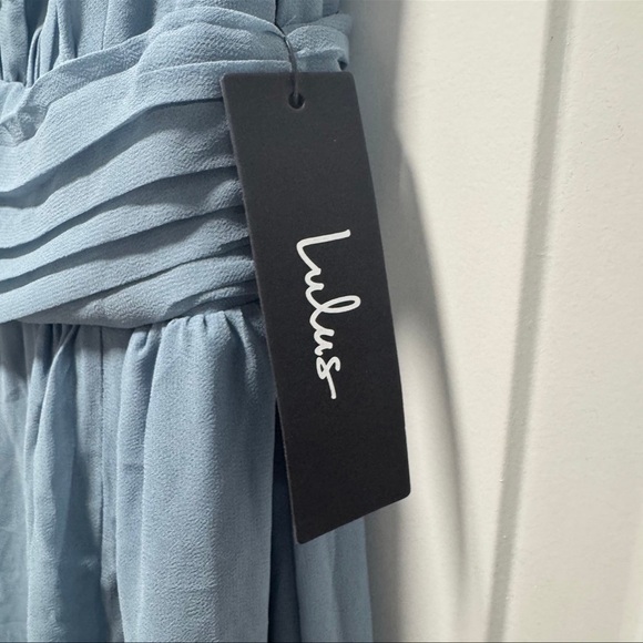 Lulus Heavenly Hues NWT size Small Light Blue Maxi Dress Chiffon Gown | Flawed - Picture 6 of 14
